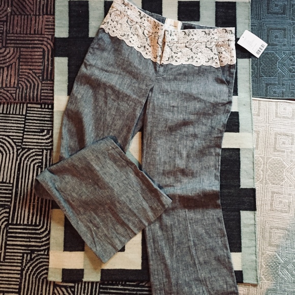 Anthropologie Pants - Anthro NWT Brighton Elevenses Wide Leg Linen Pants